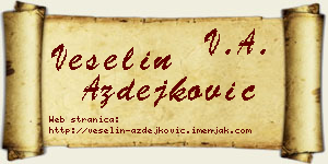 Veselin Azdejković vizit kartica